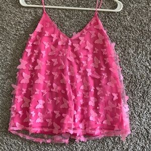 NWT pink butterfly tank
